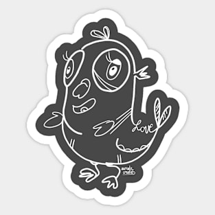 Crazy bird monster Sticker